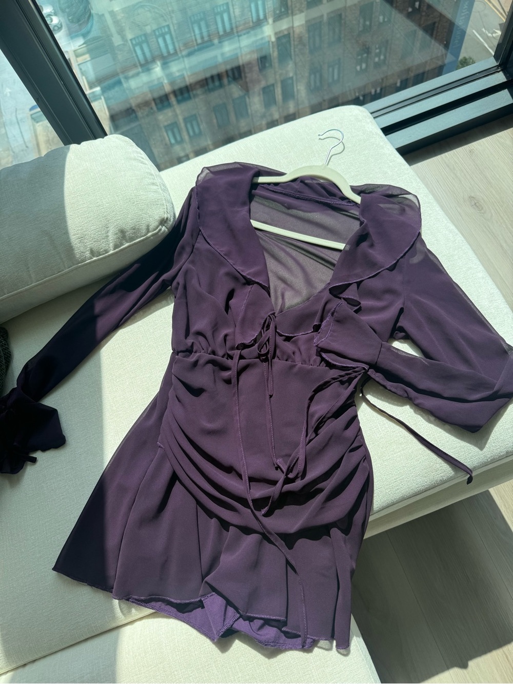 Dark Purple Short Dress with shorts